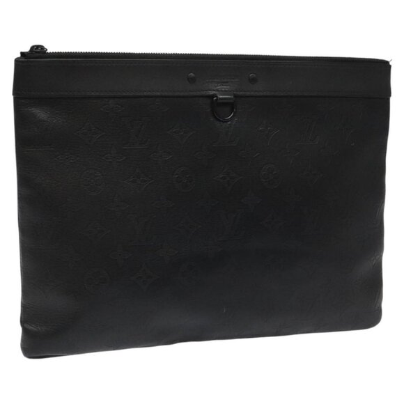 LOUIS VUITTON Monogram Shadow Pochette Discovery Bag Black M62903 LV Auth KD141 - Picture 1 of 16